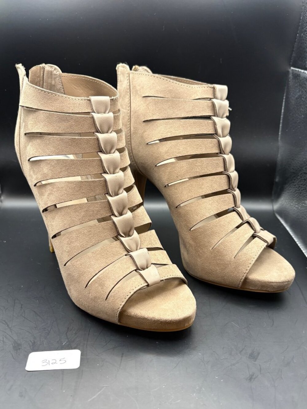 Fergalicious cage style open toe style platform heels with back zip NIB/NWT 9.5